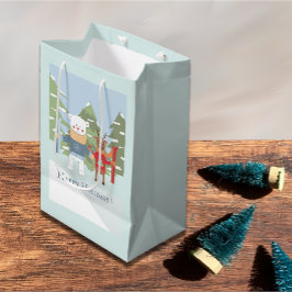Mediana Bolsa de regalo azul para renos de osos polares am