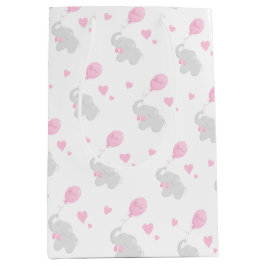 Mediana Bolsa de regalo barata Baby Shower Chica elefante 