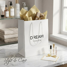 Mediana Bolsa de regalo blanca personalizada para branding