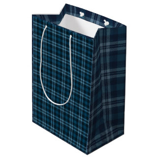 Mediana Bolsa de regalo Blue Tartan
