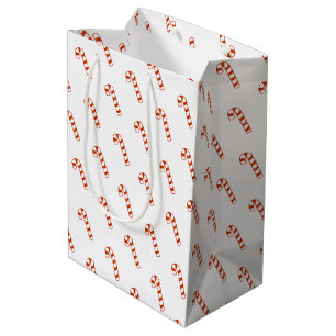 Mediana Bolsa de regalo - Cañones de caramelo rojo y blanc