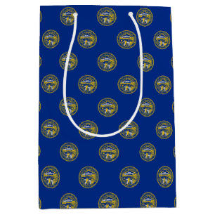 Mediana Bolsa de regalo con bandera de Nebraska, Estados U