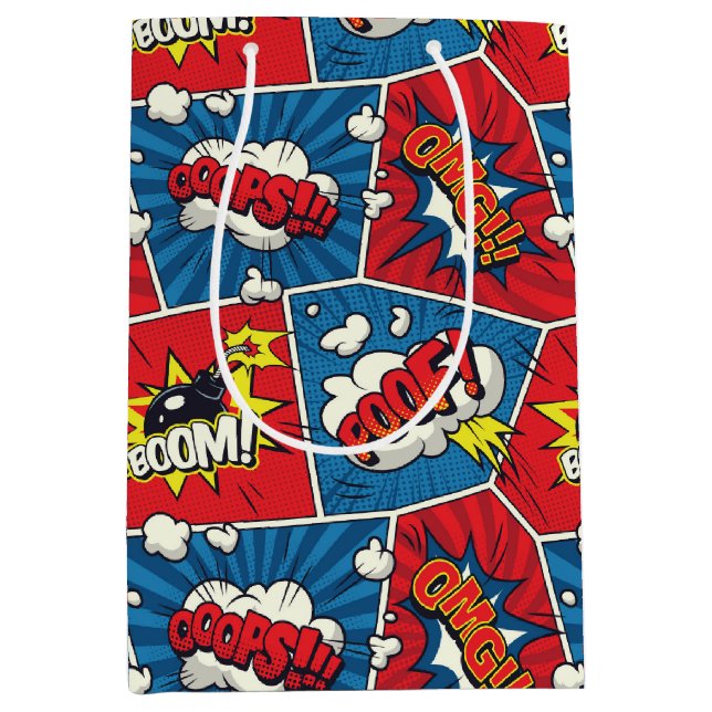 Mediana Bolsa de regalo con bocadillo de diálogo de cómic (Anverso)