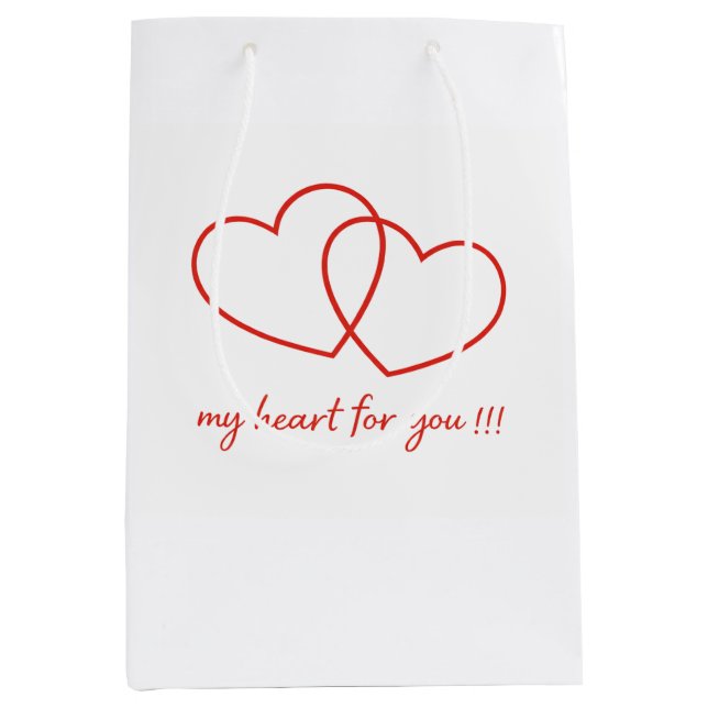 Mediana Bolsa de regalo con corazón (Anverso)
