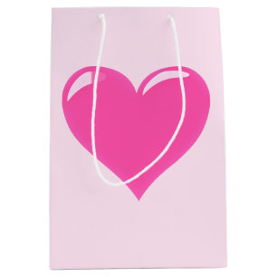 Mediana Bolsa de regalo con corazón rosa