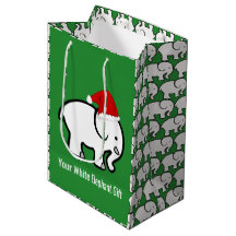 Bolsa de regalo con diseño de elefante blanco y so