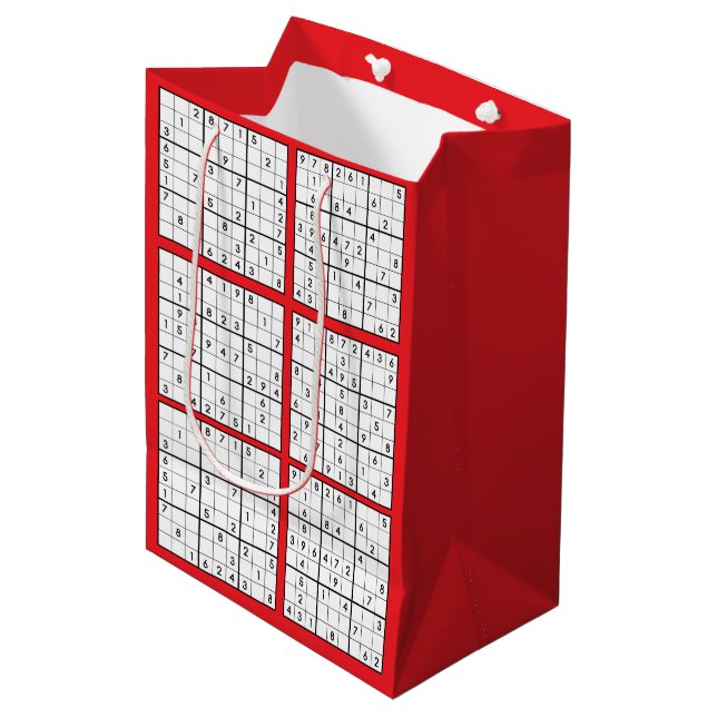 Mediana Bolsa de regalo con diseño de rompecabezas de Sudo (Angulo Anverso)