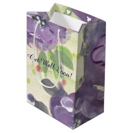 Mediana Bolsa de regalo con flores moradas