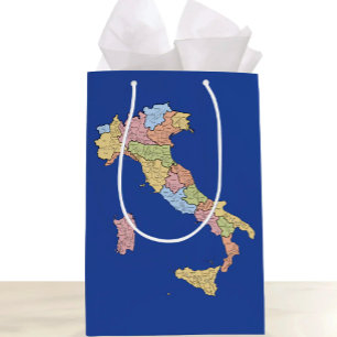Mediana Bolsa de regalo con mapa de Italia – Diseño region