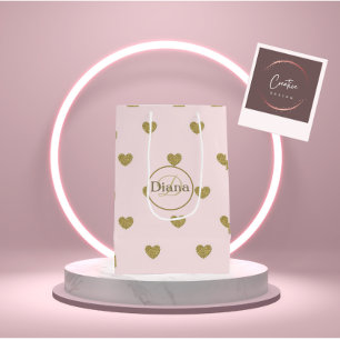 Mediana Bolsa de regalo con monograma y nombre