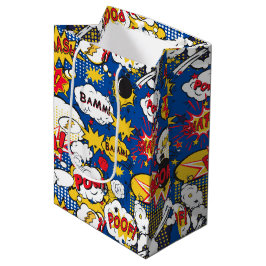 Mediana Bolsa de regalo con patrón de cómic