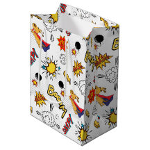 Bolsa de regalo con patrón de cómic