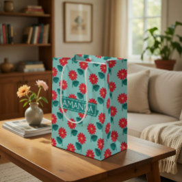 Mediana Bolsa de Regalo con Patrón de Margaritas Personali