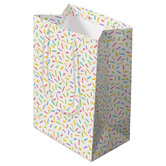 Mediana Bolsa de regalo con patrón de sprinkles de caramel (Angulo reverso)