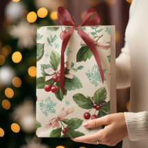 Bolsa de regalo con patrón festivo de Navidad