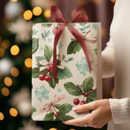 Mediana Bolsa de regalo con patrón festivo de Navidad