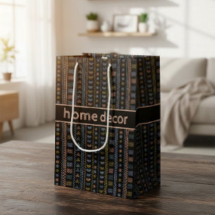 Mediana Bolsa de regalo con patrón geométrico tribal perso