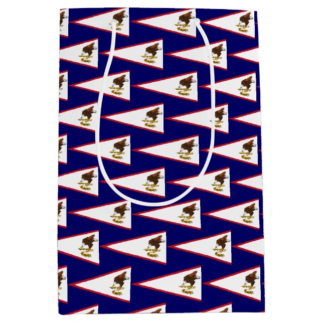 Mediana Bolsa de regalo con Samoa Americana, Estados Unido (Anverso)