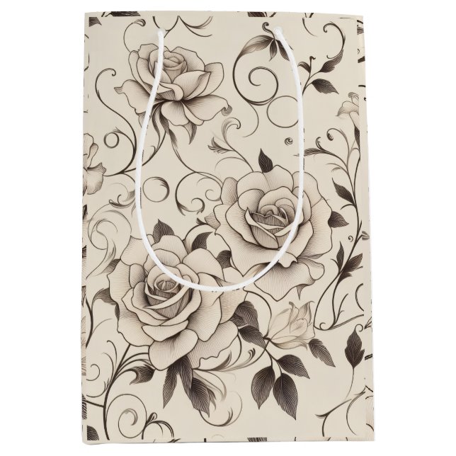 Mediana Bolsa de regalo con tema de rosa (Anverso)
