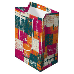 Mediana Bolsa de regalo con textura de pincel desgastado g
