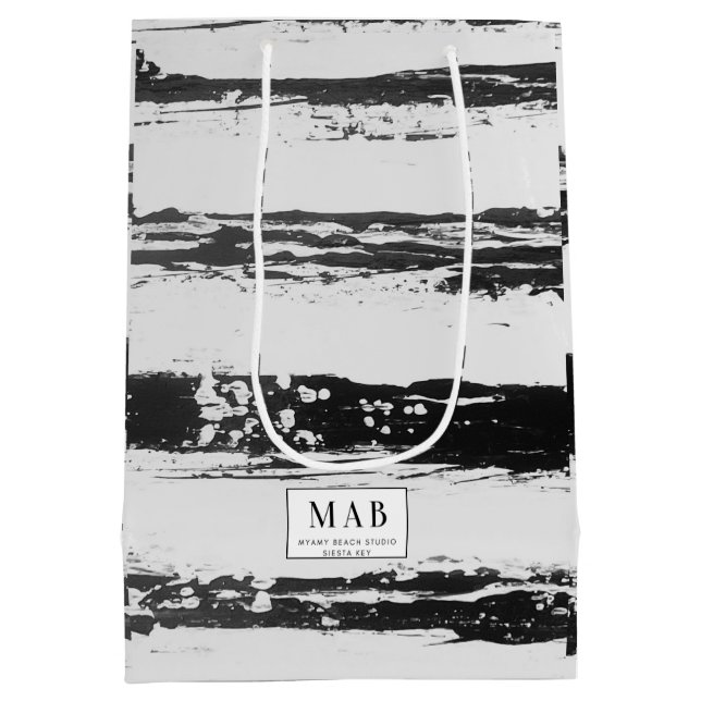 Mediana Bolsa de regalo con un ambiente de playa salado (Reverso)