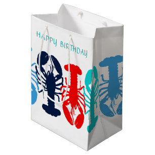 Mediana Bolsa de regalo Cumpleaños Langostas Coloridas