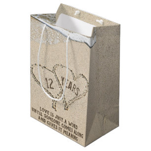 Mediana Bolsa de regalo de 12 años de playa Corazones medi