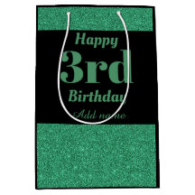 Bolsa de regalo de 3 cumpleaños personalizada y el