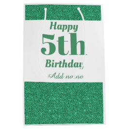 Mediana Bolsa de regalo de 5 cumpleaños personalizada y el