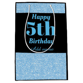 Mediana Bolsa de regalo de 5 cumpleaños personalizada y el