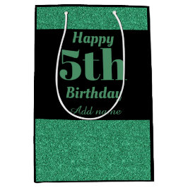 Mediana Bolsa de regalo de 5 cumpleaños personalizada y el