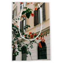 Bolsa de regalo de acuarela de Bougainvillea con c