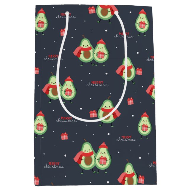 Mediana Bolsa de regalo de aguacates de Navidad (Anverso)