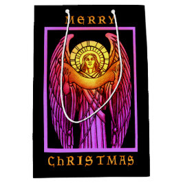 Mediana Bolsa de regalo de Angel de Vidrio Manchado