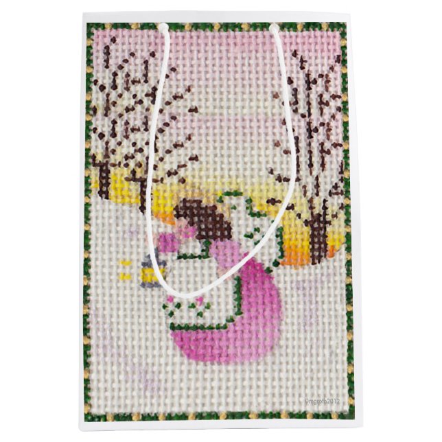 Mediana Bolsa de regalo de Angel rosa (Anverso)