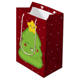 Mediana Bolsa de regalo de árbol de Navidad y estrella Kaw