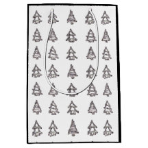 Bolsa de regalo de árbol en negro y blanco (lados