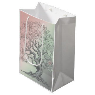 Mediana Bolsa de regalo de árbol floral vibrante personali