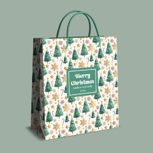 Mediana Bolsa de regalo de árboles de Navidad con tonos te
