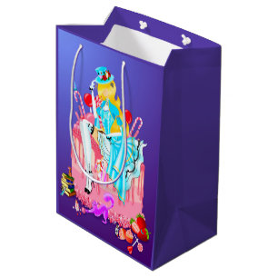 Mediana Bolsa de regalo de arte de Alice en pastel de cump