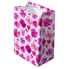 Mediana Bolsa de regalo de arte de color blanco rosa de la