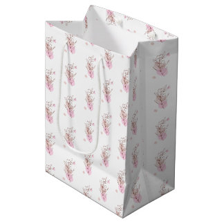 Mediana Bolsa de regalo de arte de línea botánica elegante