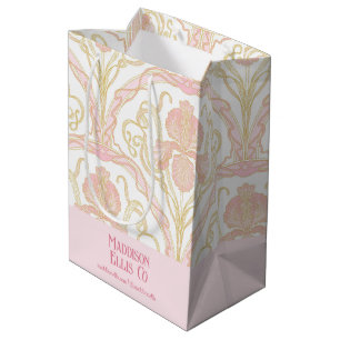 Mediana Bolsa de regalo de arte floral rosa Nouveau para n