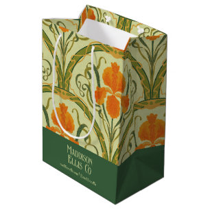 Mediana Bolsa de regalo de arte verde nuevo floral para ne