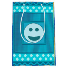 Bolsa de regalo de azulejo de sonrisa de rayas V T