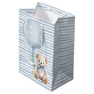 Mediana Bolsa de regalo de Baby Shower de Blue Teddy Bear