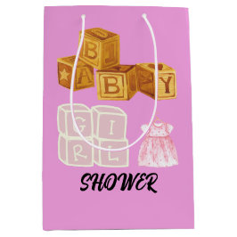 Mediana Bolsa de regalo de Baby Shower de la bebé única ro