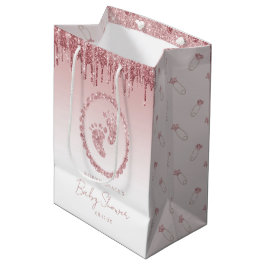 Mediana Bolsa de regalo de Baby Shower para Purpurina rosa