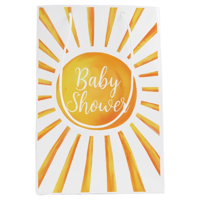 Mediana Bolsa de regalo de Baby Shower Sunshine (Anverso)