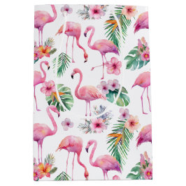 Mediana Bolsa de regalo de Baby Shower tropical Flamingo r